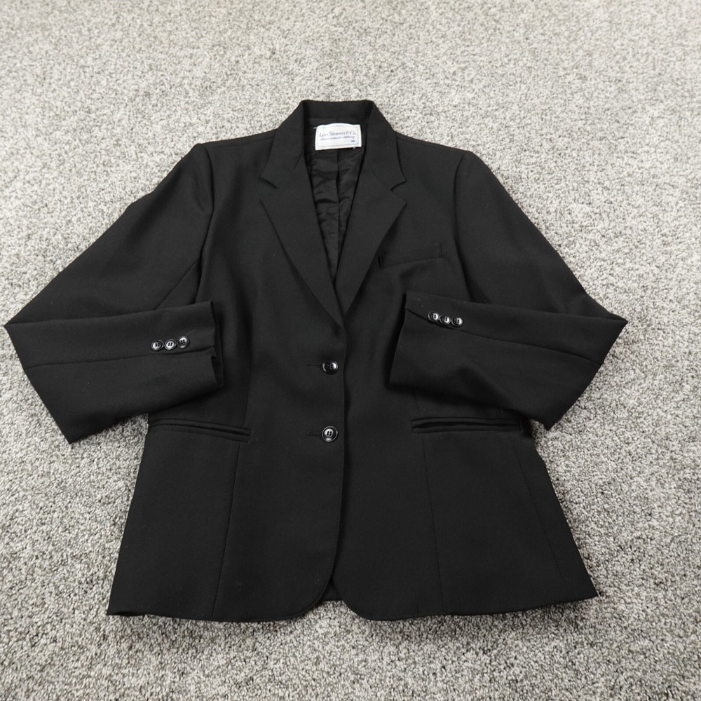 VTG Levis Jacket Womens 14 Black Button Blazer Suit Sport Over Coat Levi Strauss